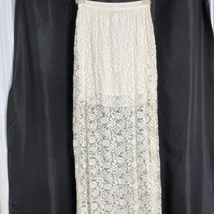 Off white lace maxi skirt
